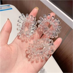 Резинки пружинки крупные цвет прозрачный 100 шт/упаковка - фото 222780