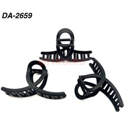 Краб для волос черный (DA-2659) пластмассовый 12 шт/упаковка - фото 222787