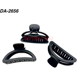 Краб для волос черный (DA-2656) пластмассовый 12 шт/упаковка - фото 222789