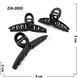 Краб для волос черный (DA-2655) пластмассовый 12 шт/упаковка - фото 222793