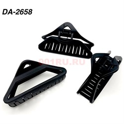 Краб для волос черный (DA-2658) пластмассовый 12 шт/упаковка - фото 222794