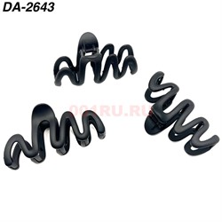 Краб для волос черный (DA-2643) пластмассовый 12 шт/упаковка - фото 222800