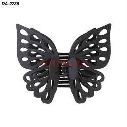 Краб для волос бабочка (DA-2738) черный пластмассовый 12 шт/упаковка - фото 222821