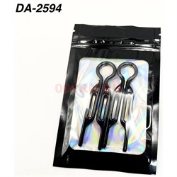 Шпильки пластмассовые (DA-2594) черные 7 см цена за 2 шт - фото 222977