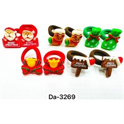 Резинки новогодние (DA-3269) для волос цена за 12 шт - фото 222984