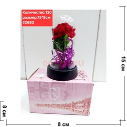 Роза в колбе (2693) светящаяся 15x8 см - фото 222991