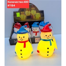 Светильник в виде снеговика (1184) пластмассовый 12 шт/упаковка - фото 222998