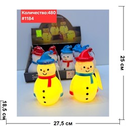 Светильник в виде снеговика (1184) пластмассовый 12 шт/упаковка - фото 222999 Светильник в виде снеговика (1184) пластмассовый 12 шт/упаковка - фото 222999