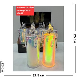Светильник в виде свечи 16 см (3652) пластмассовый 12 шт/упаковка - фото 223015 Светильник в виде свечи 16 см (3652) пластмассовый 12 шт/упаковка - фото 223015