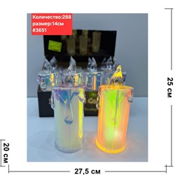 Светильник в виде свечи 14 см (3651) пластмассовый 12 шт/упаковка - фото 223031 Светильник в виде свечи 14 см (3651) пластмассовый 12 шт/упаковка - фото 223031