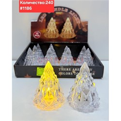 Светильник в виде елки (1186) пластмассовый 12 шт/упаковка - фото 223036