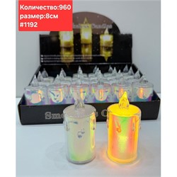 Светильник в виде свечи 8 см (1192) пластмассовый 24 шт/упаковка - фото 223038