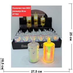 Светильник в виде свечи 8 см (1192) пластмассовый 24 шт/упаковка - фото 223039 Светильник в виде свечи 8 см (1192) пластмассовый 24 шт/упаковка - фото 223039