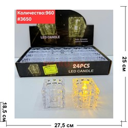Светильник в виде кубической свечи (3650) пластмассовый 12 шт/упаковка - фото 223047 Светильник в виде кубической свечи (3650) пластмассовый 12 шт/упаковка - фото 223047