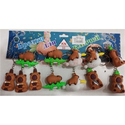 Брелок резиновый (KY-4725) капибара 120 шт/блок - фото 223160