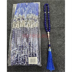 Четки стеклянные 33 бусины (CK-940E) цвет синий 8 мм 12 шт/упаковка - фото 223189