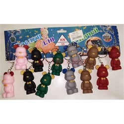 Брелок резиновый (KY-1737) мишка 120 шт/блок - фото 223193