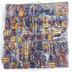 Кости кубики игральные 14 мм (HR-KB-2093) прозрачные 100 шт/упаковка - фото 223224