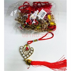 Амулет православный (KN-E13) со стразами и красными нитками 12 шт/упаковка - фото 223229