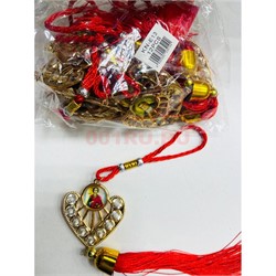 Амулет православный (KN-E13) со стразами и красными нитками 12 шт/упаковка - фото 223230