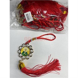 Амулет православный (KN-E34) со стразами и красными нитками 12 шт/упаковка - фото 223234