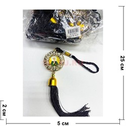 Амулет православный (KN-E33) со стразами и черными нитками 12 шт/упаковка - фото 223249