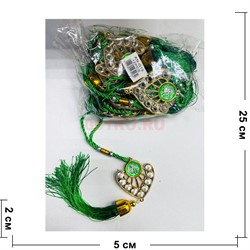 Амулет мусульманский (KN-G13) со стразами и зелеными нитками 12 шт/упаковка - фото 223255 Амулет мусульманский (KN-G13) со стразами и зелеными нитками 12 шт/упаковка - фото 223255