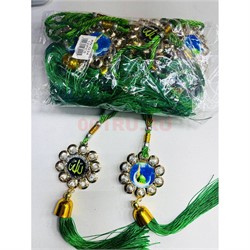 Амулет мусульманский (KN-G34) со стразами и зелеными нитками 12 шт/упаковка - фото 223268