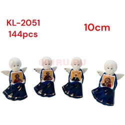 Ангелочки фарфоровые (KL-2051B) с иконами 10 см высота - фото 223289