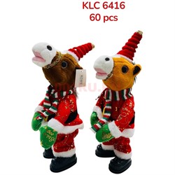 Лошадь музыкальная (KLC-6416) новогодняя 30 см высота - фото 223295