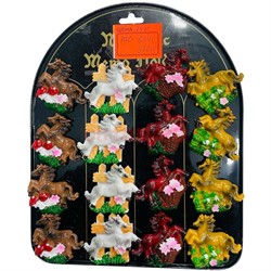 Магнит из полистоуна (KLC-6341) лошадки символ 2026 года 24 шт/упаковка - фото 223325