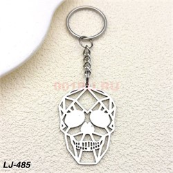 Брелок металлический «череп» 12 шт/упаковка - фото 223391