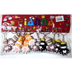 Брелок резиновый (LJ-1037) кошачья лапа 120 шт/блок - фото 223412