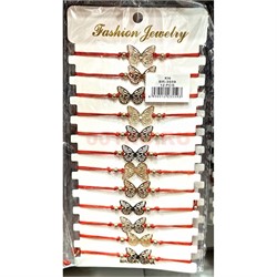 Браслет из тонкой красной нитки (BR-3559) бабочка 12 шт/упаковка - фото 223421