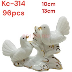 Голуби из фарфора (KL-314) парочка размер 10x12 см - фото 223444