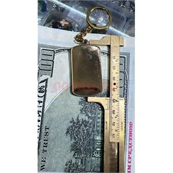 Заготовка для брелока металлический с закругленными краями под золото - фото 223451