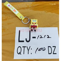 Брелок резиновый (LJ-1212) Спанч Боб с браслетом 120 шт/блок - фото 223460
