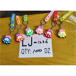 Брелок резиновый (LJ-1236) Лапка кошачья с браслетом 120 шт/блок - фото 223468