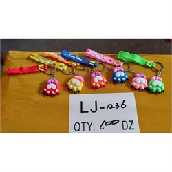 Брелок резиновый (LJ-1236) Лапка кошачья с браслетом 120 шт/блок - фото 223469