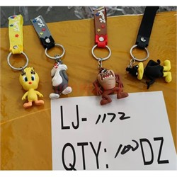 Брелок резиновый (LJ-1172) персонажи мультфильмов с браслетом 120 шт/блок - фото 223477