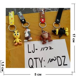 Брелок резиновый (LJ-1172) персонажи мультфильмов с браслетом 120 шт/блок - фото 223478
