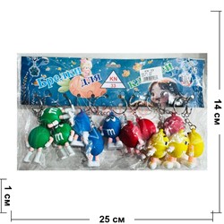 Брелок резиновый (KY-880) конфеты m&m's 120 шт/блок - фото 223579