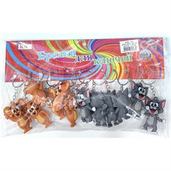 Брелок резиновый (KY-857) большой Том и Джерри 12 шт/упаковка - фото 223584