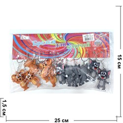 Брелок резиновый (KY-857) большой Том и Джерри 12 шт/упаковка - фото 223585