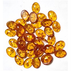 Кабошоны 13x18 овальные из янтаря оранжевого - фото 223587