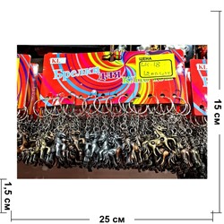 Брелок металлический (LK-18) лошади 3 цвета 120 шт/блок - фото 223605