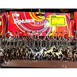 Брелок металлический (LK-17) лошади 3 цвета 120 шт/блок - фото 223606