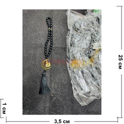 Четки мусульманские (HR-B102) черные с луной 12 шт/упаковка - фото 223683