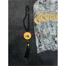 Четки-подвеска мусульманские (HR-B106) черные с Каабой 12 шт/упаковка - фото 223690