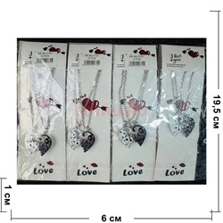Подвеска кулон магнитная (BS-2731) кошечки в виде сердца 12 пар/упаковка - фото 223708